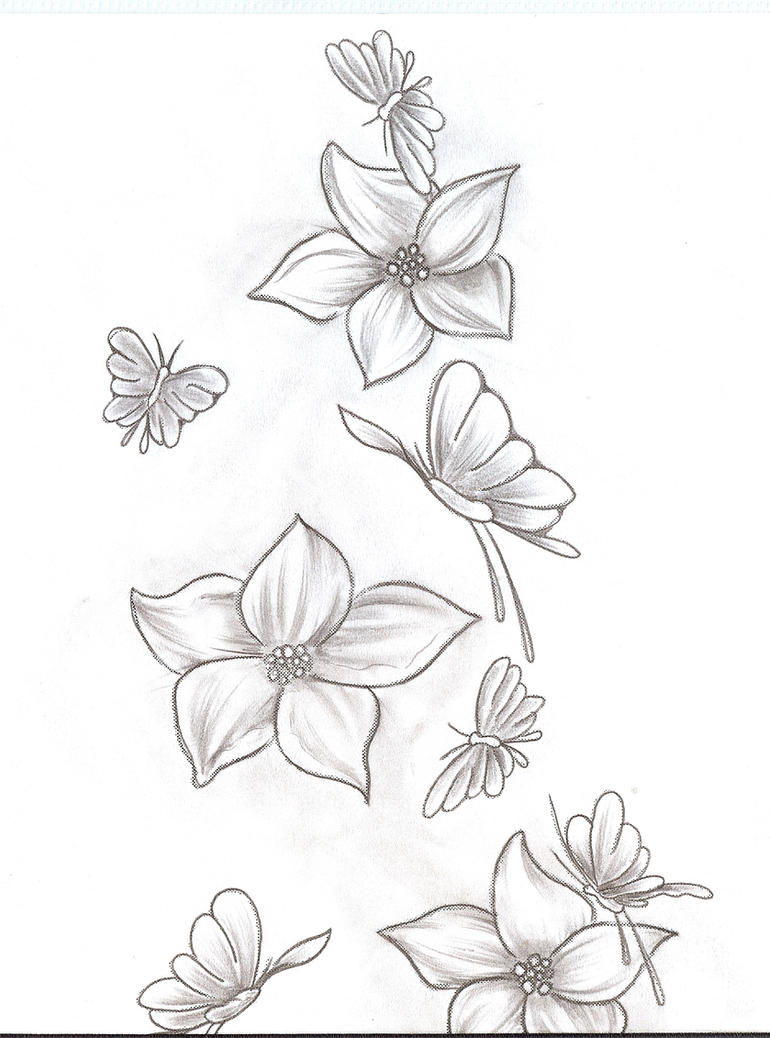 Tattoo Flowers Butterfly 1-2 | Flower Tattoo