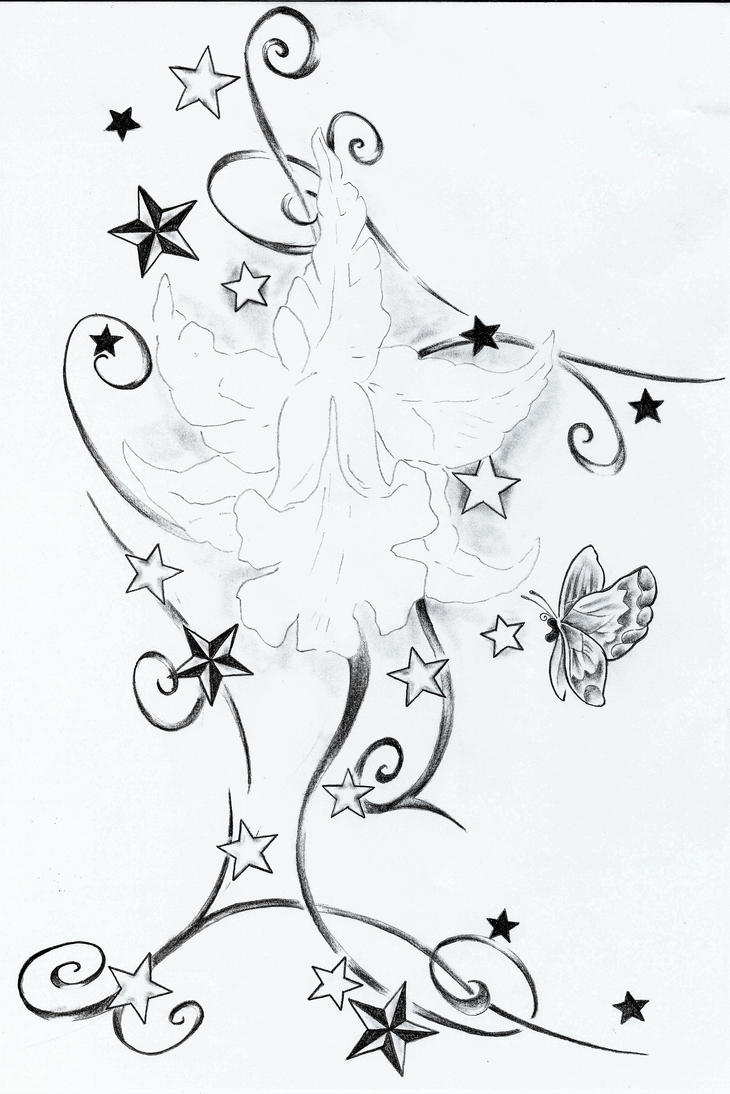 StarsFlowerTribalTattooDesign - flower tattoo