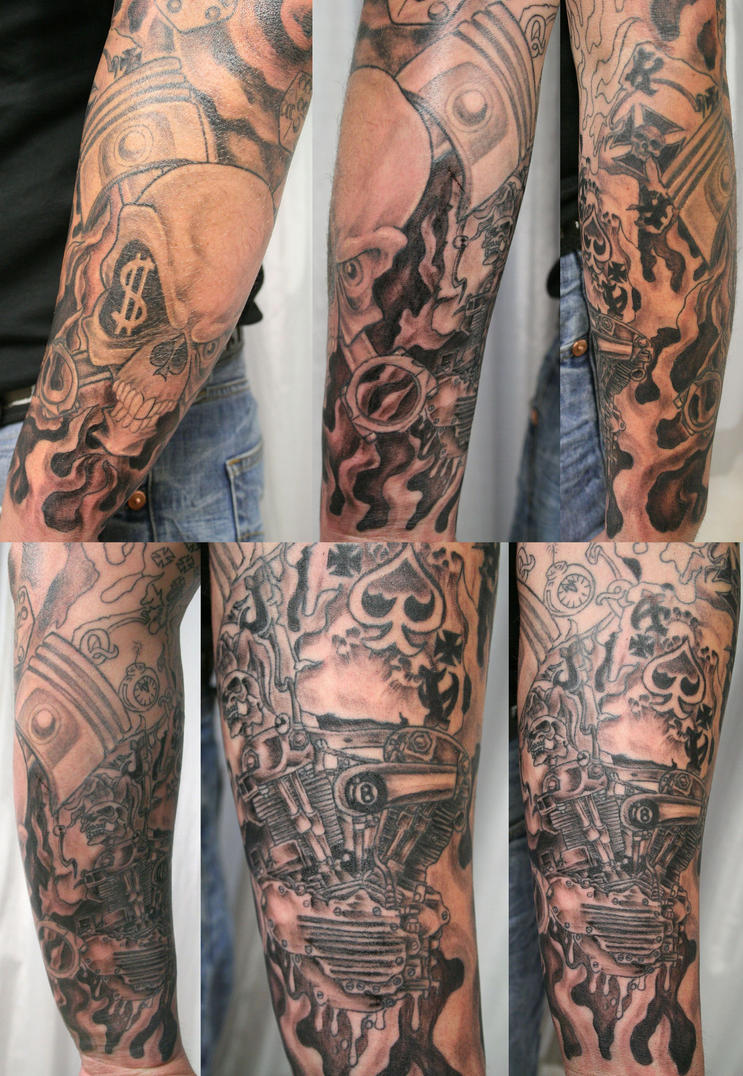Tattoo N School Skull Arm by