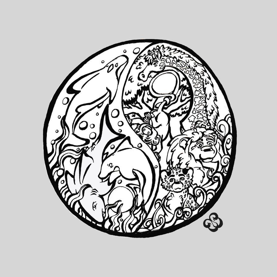 ying yang coloring pages - photo #48
