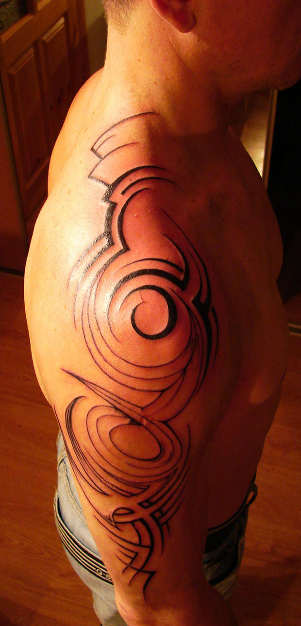 Capricorn tribal 2 - shoulder tattoo