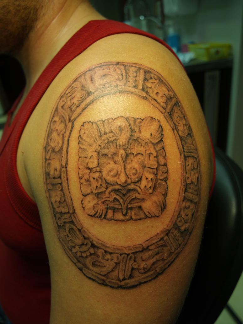 aztec - shoulder tattoo