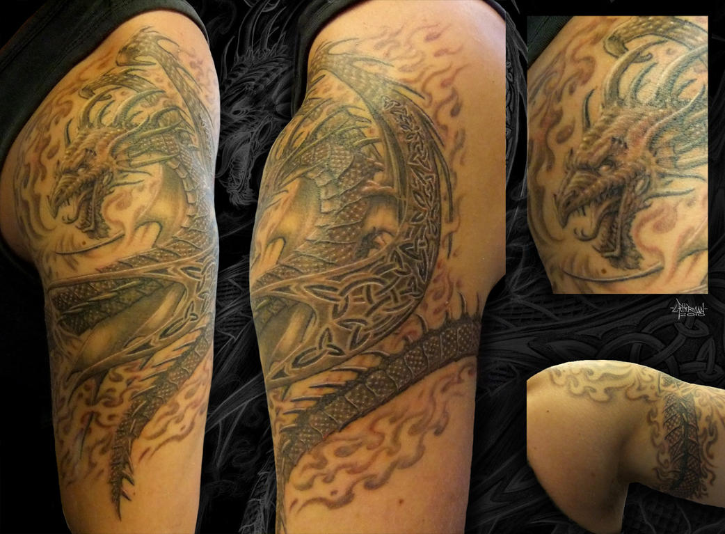 Celtic Dragon Tattoo - sleeve tattoo