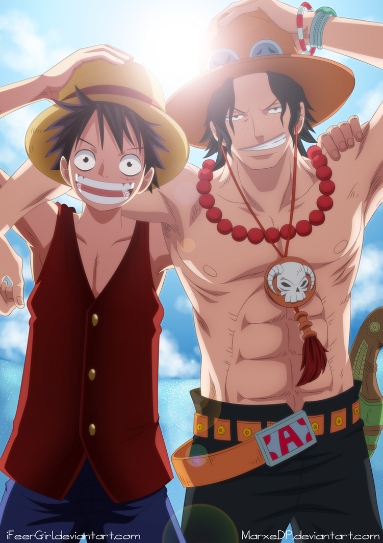 One Piece: Luffy y Ace - Collab by iFeerGirl