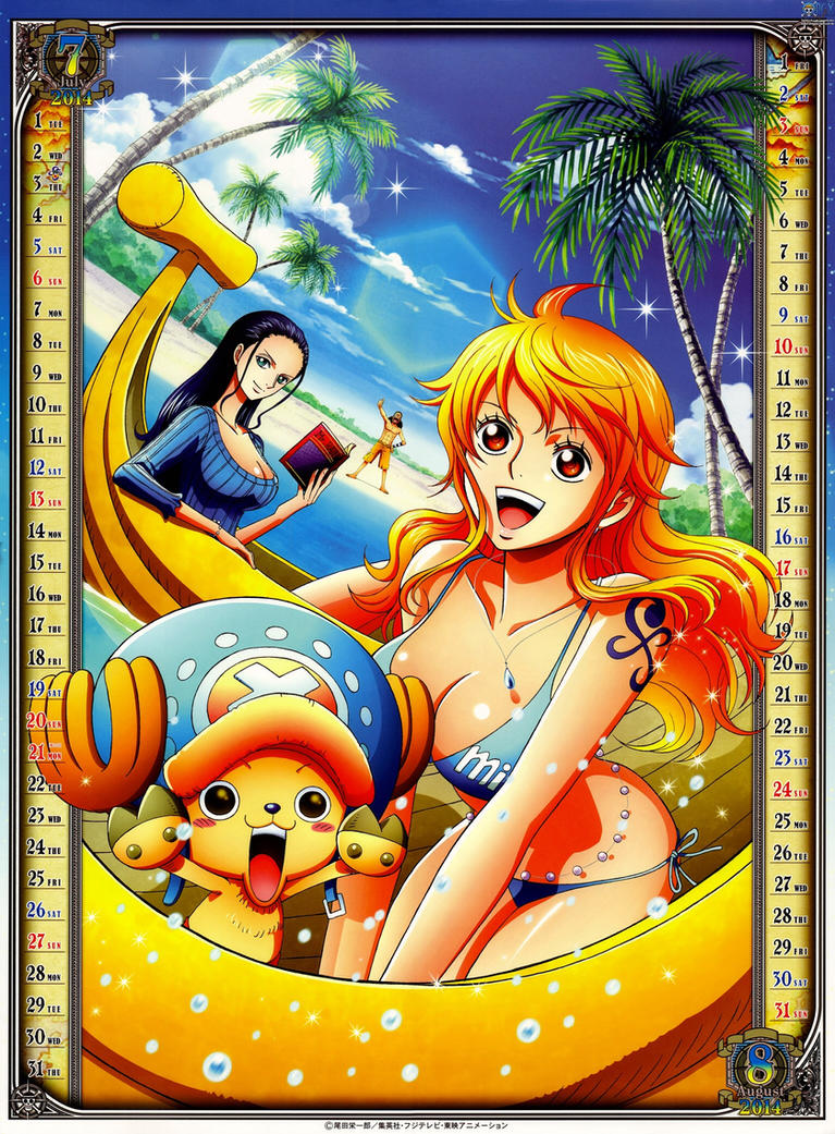 One Piece official calendar 2014 july/aug by CandyDFighter