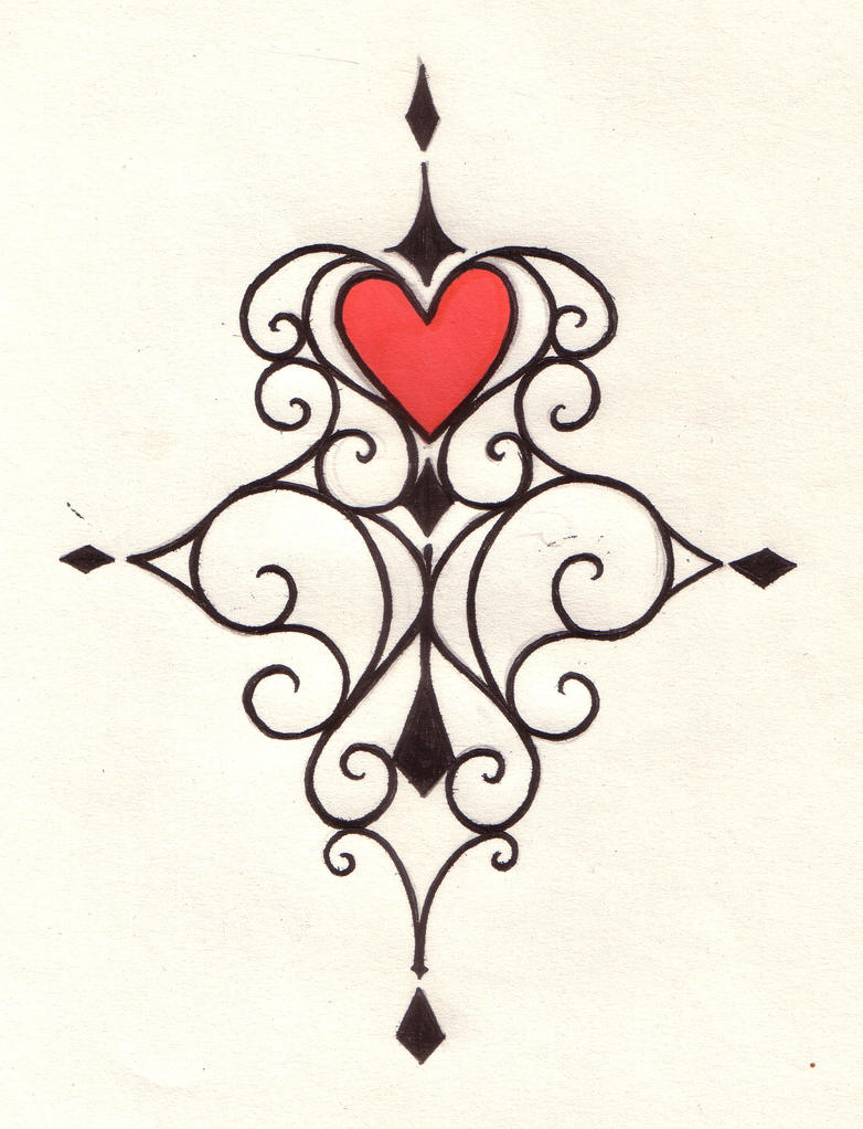 Heart Swirl Tattoo Design by