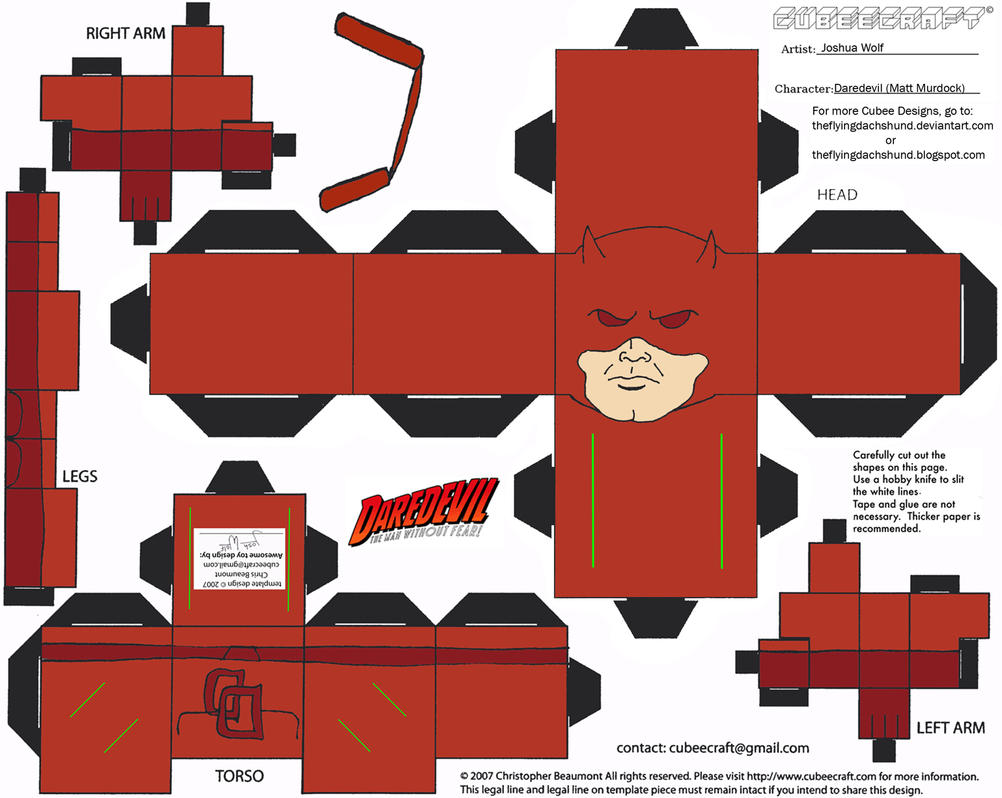 Marvel 1: Daredevil Cubee by TheFlyingDachshund