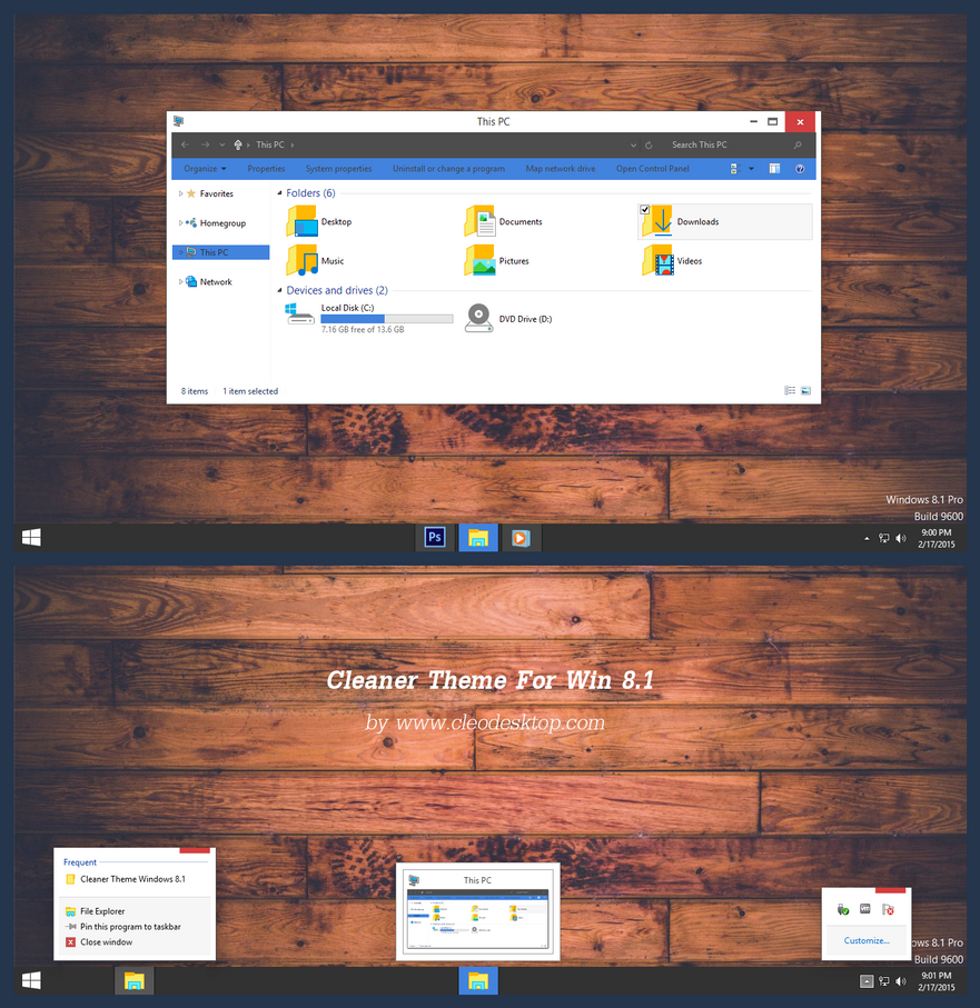 Cleaner theme for Win7/8.1