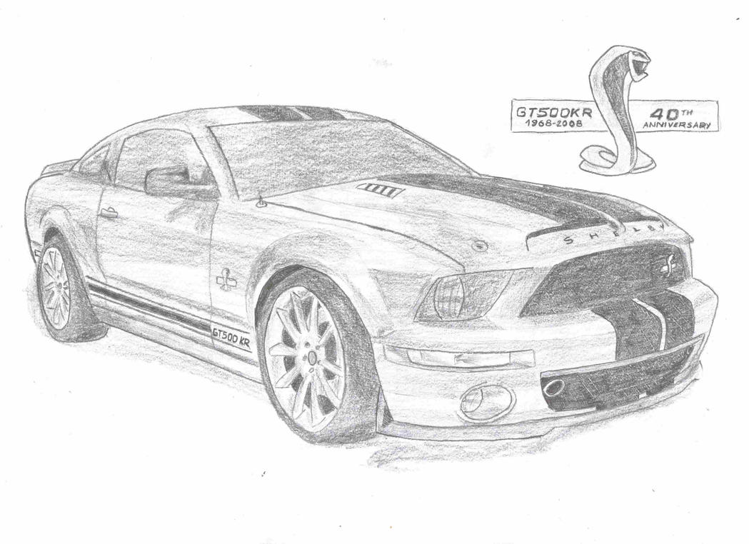 How to draw a ford shelby gt500 #1
