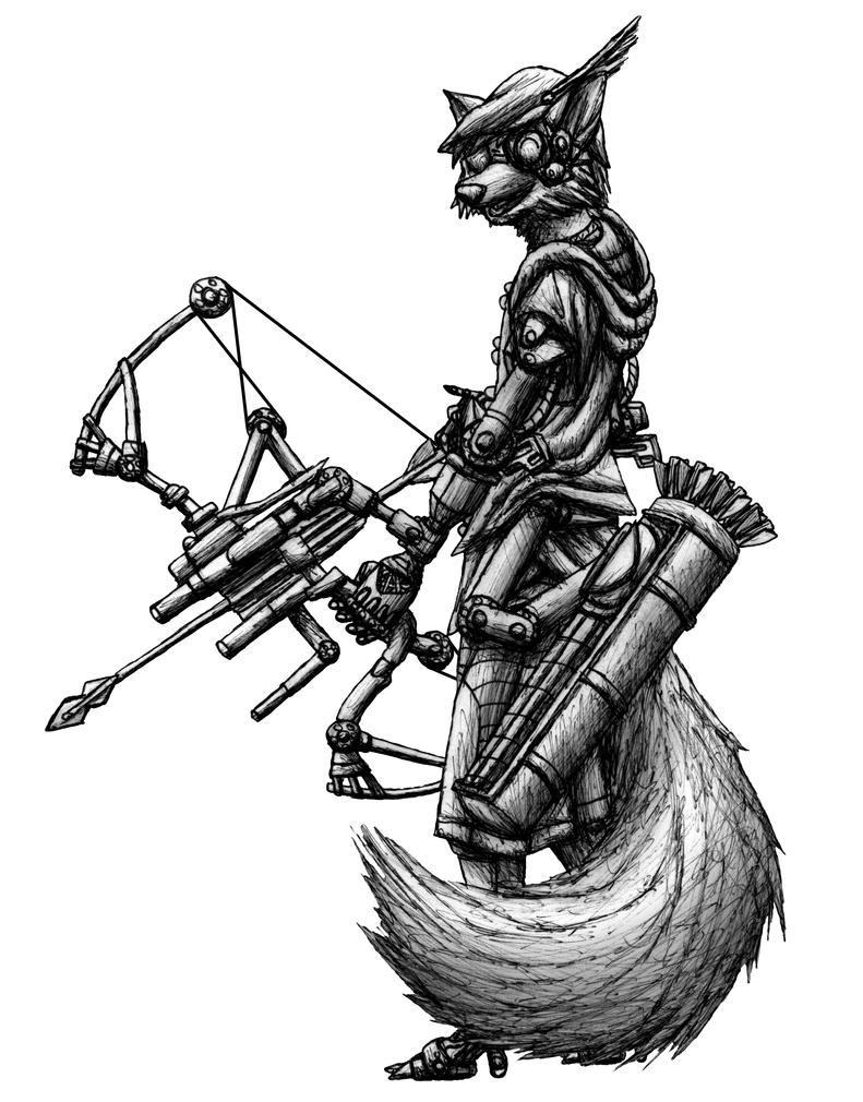 Robin Hood Cyberpunk sketch by MetaDragonArt