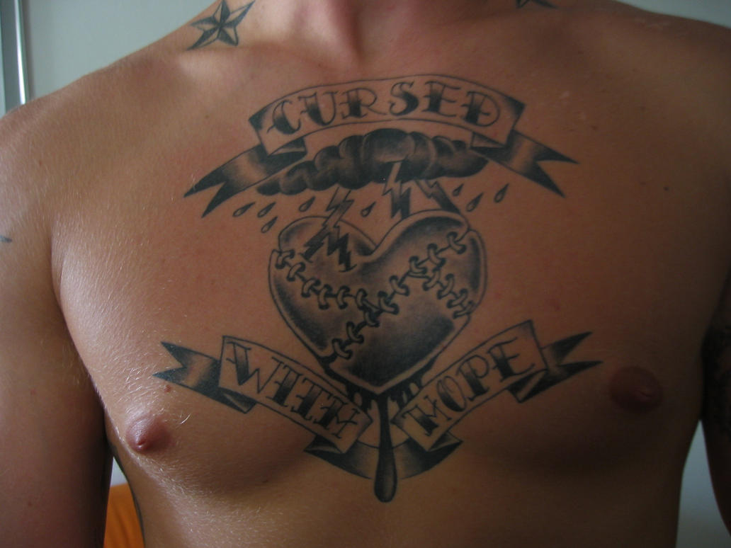 Cursed With Hope - chest tattoo