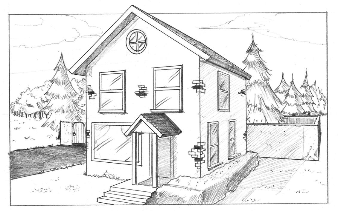 House in Two-Point Perspective by AlbinoGrimby on DeviantArt