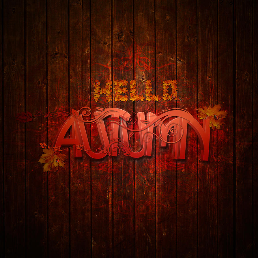 Hello Autumn typography